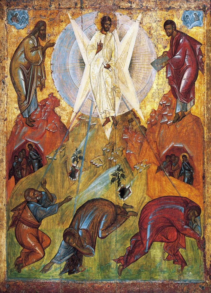 4, Example 2a, The Saviour's Transfiguration, an early-15th century icon from the Tretyakov Gallery, attributed to Theophanes the Greek